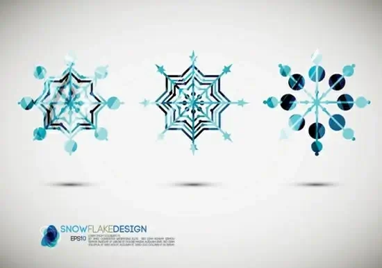 snowflakes templates modern colored flat symmetric decor