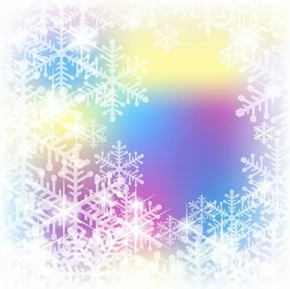snowflakes on color background vector graphic
