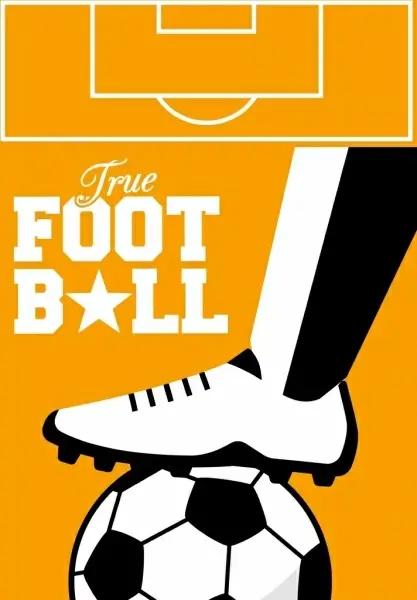 soccer background leg ball icon texts decor