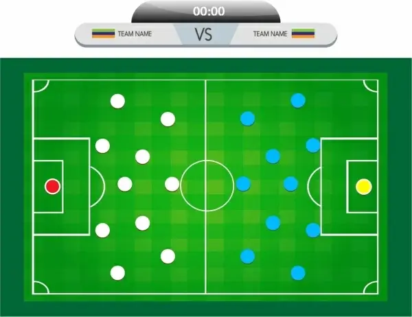 soccer background match diagram design colored style