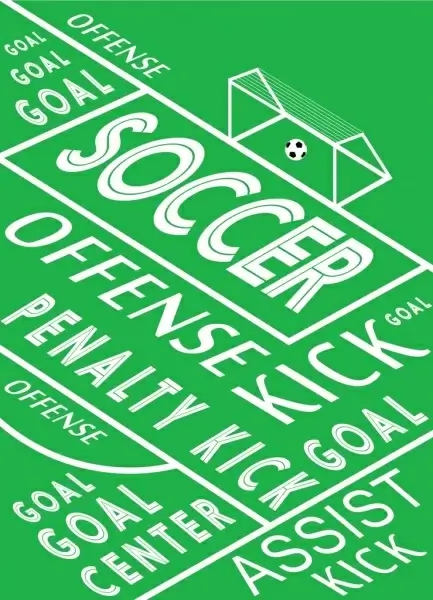 soccer banner green ground goal texts decoration