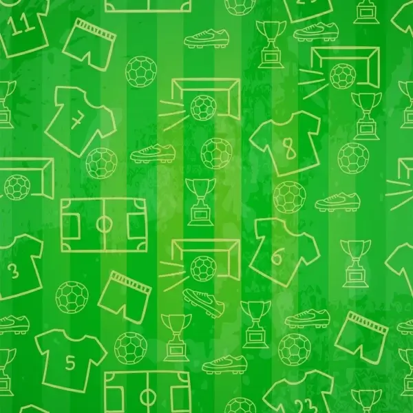 soccer green background repeating symbols sketch decoration