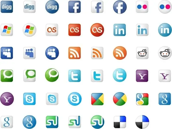 Social Bookmarks Icon Set icons pack
