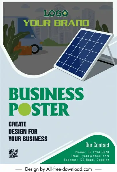 solar energy advertising poster template colorful classic