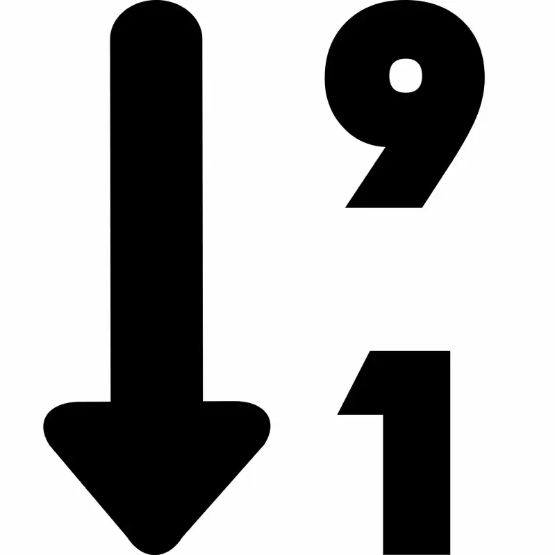 sort numeric down alt sign arrow words icons
