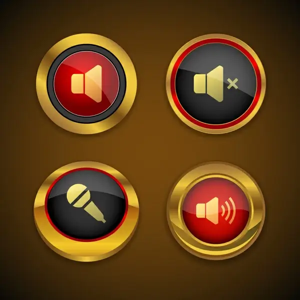 sound gold icon button