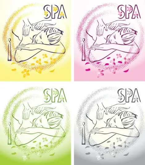 spa beauty salon illustration vector set