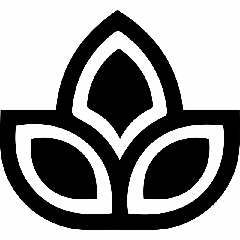 spa sign icon flat black white symmetric flora sketch