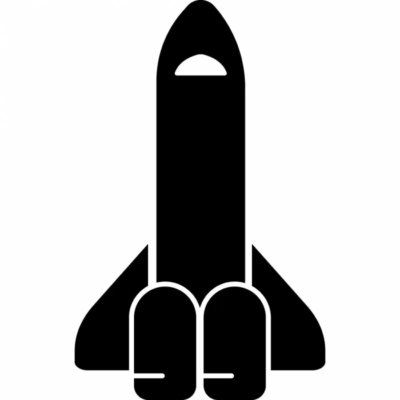 space shuttle sign icon flat silhouette dynamic sketch