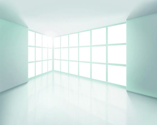 spacious empty white room design vector