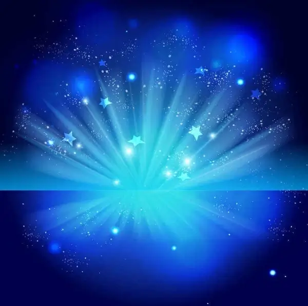 Sparkling Stars Blue Night Background
