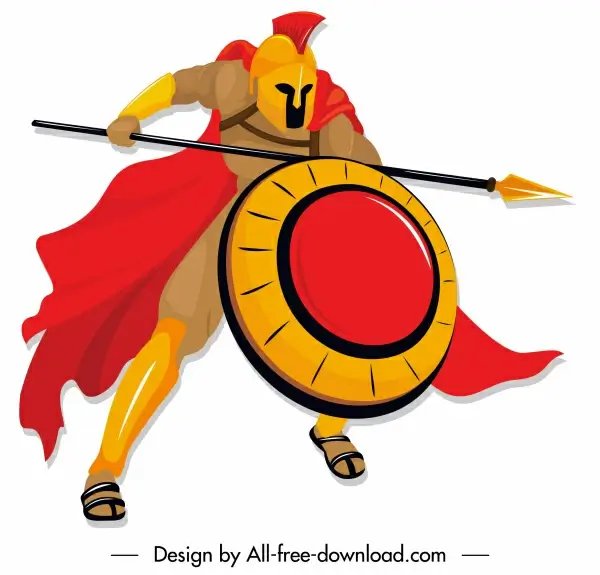 spartan knight icon attack gesture motion design