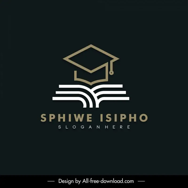 sphiwe isipho logo template contrast graduation hat book lines sketch