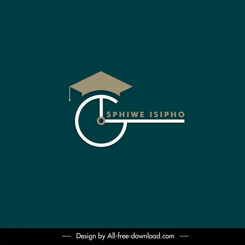 sphiwe isipho logotype modern elegant flat graduation hat clock outline