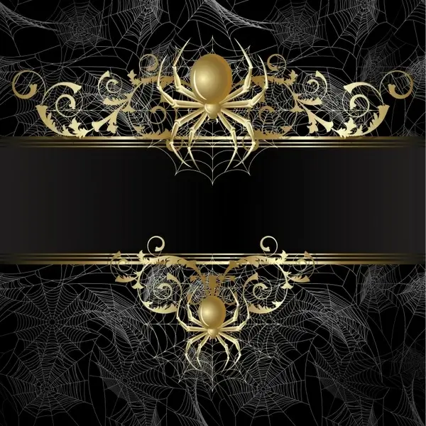 spiderweb background shiny golden black decor