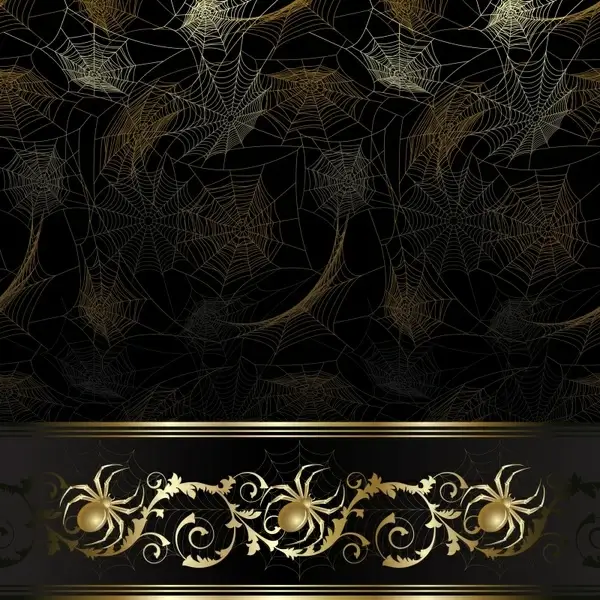 spiderweb decorative background dark golden decor