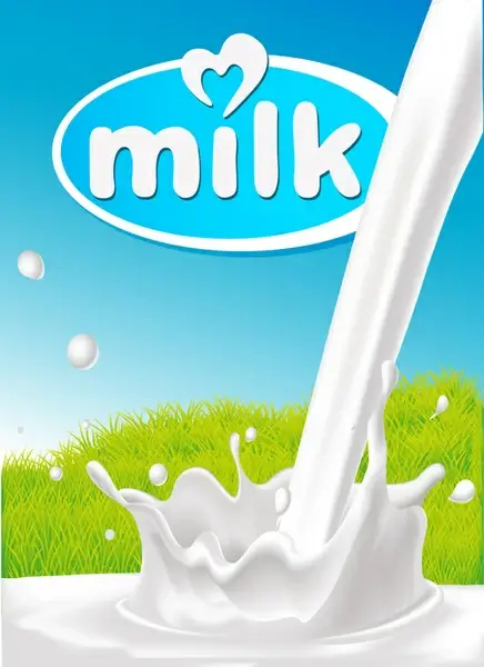 splashes milk effect vector