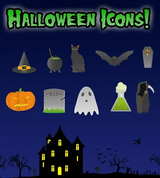 spooky halloween icons