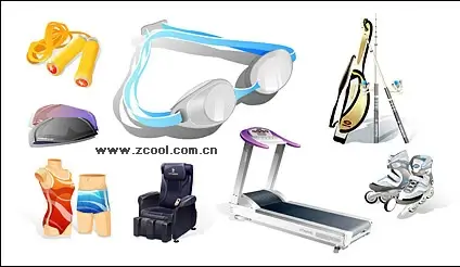 Sports and leisure equipment icon vector material