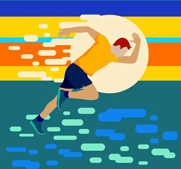 sports background athlete icon colorful bokeh design