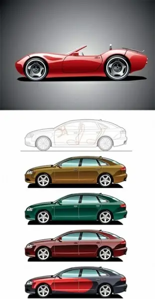 sports cars vector