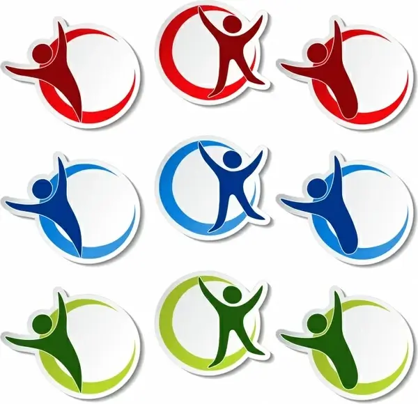 sports posture label vector