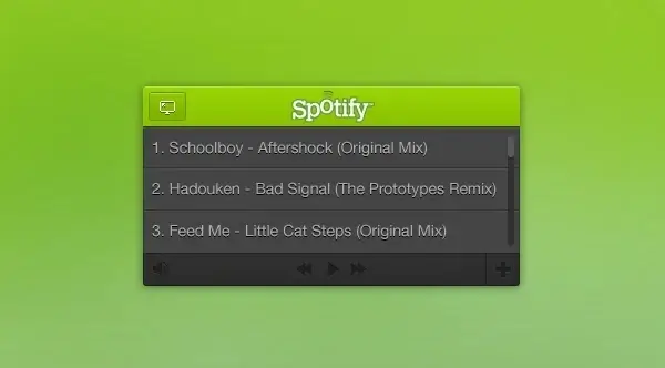 Spotify Mini Player PSD