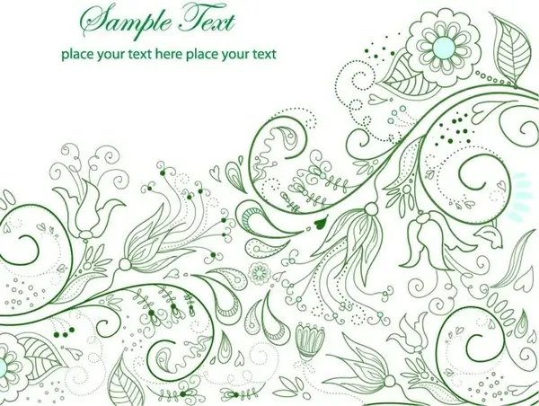 Spring Green Floral Background Vector Illustration