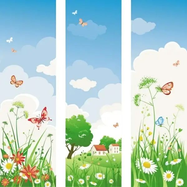 spring of banner04 vector