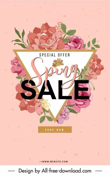 spring sale poster colorful elegant classic floras decor