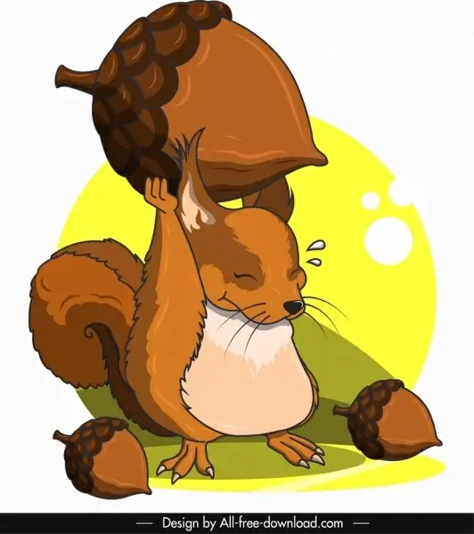 squirrel animal icon cute cartoon sketch