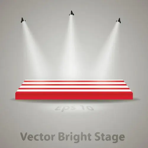 stage with spotlight effect design vector