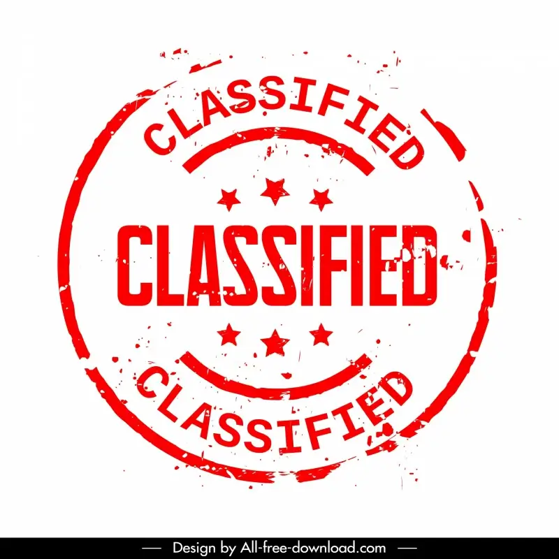 stamp classified template flat circle retro