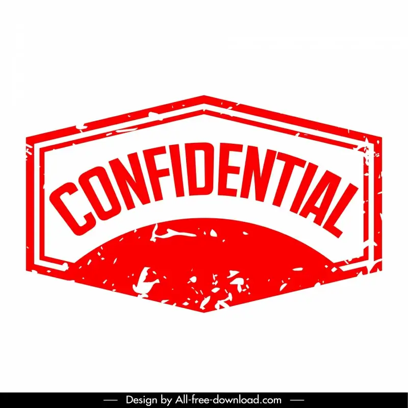 stamp confidential template flat retro geometry shape
