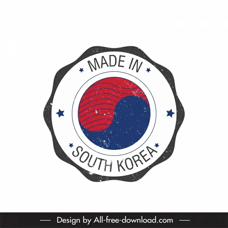 stamp made in south korea template flat circle shape