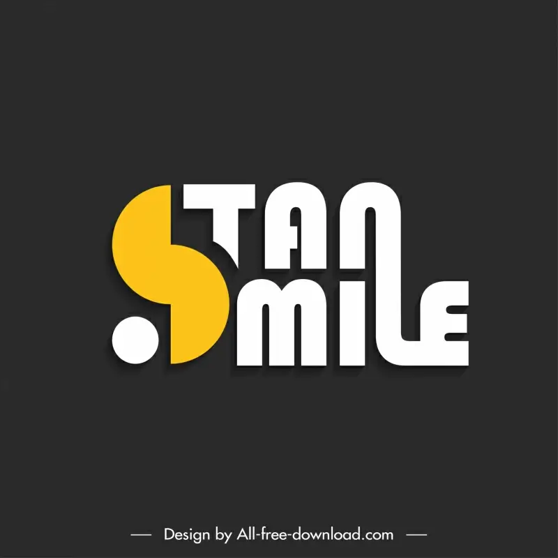stan smile logo template contrast flat texts symmetric shape