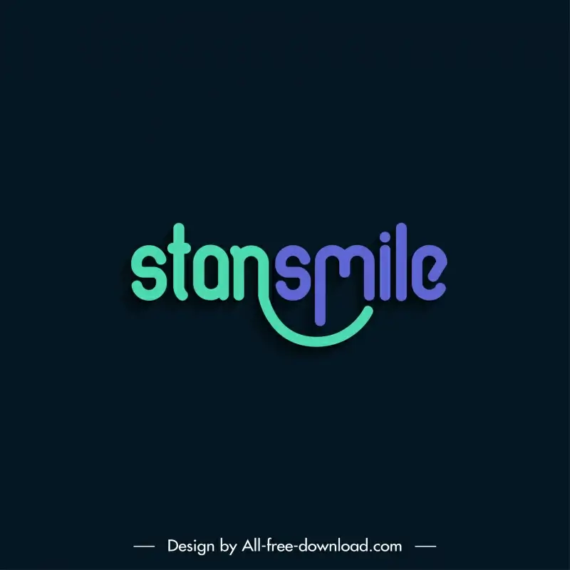 stan smile logo template flat calligraphy texts curves decor