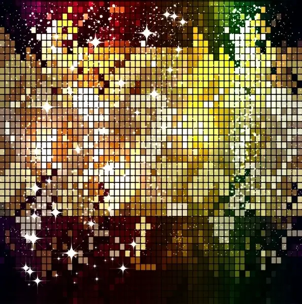 led light background sparkling colorful squares layout