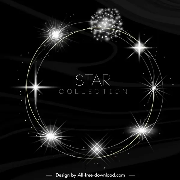 stars background template sparkling circle motion sketch