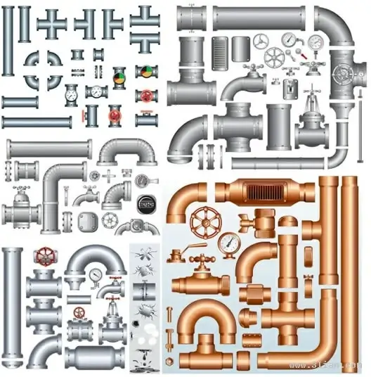 plumber design elements steel pipe gauge valve icons