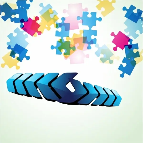 technology background modern arrows puzzle jigsaw shapes