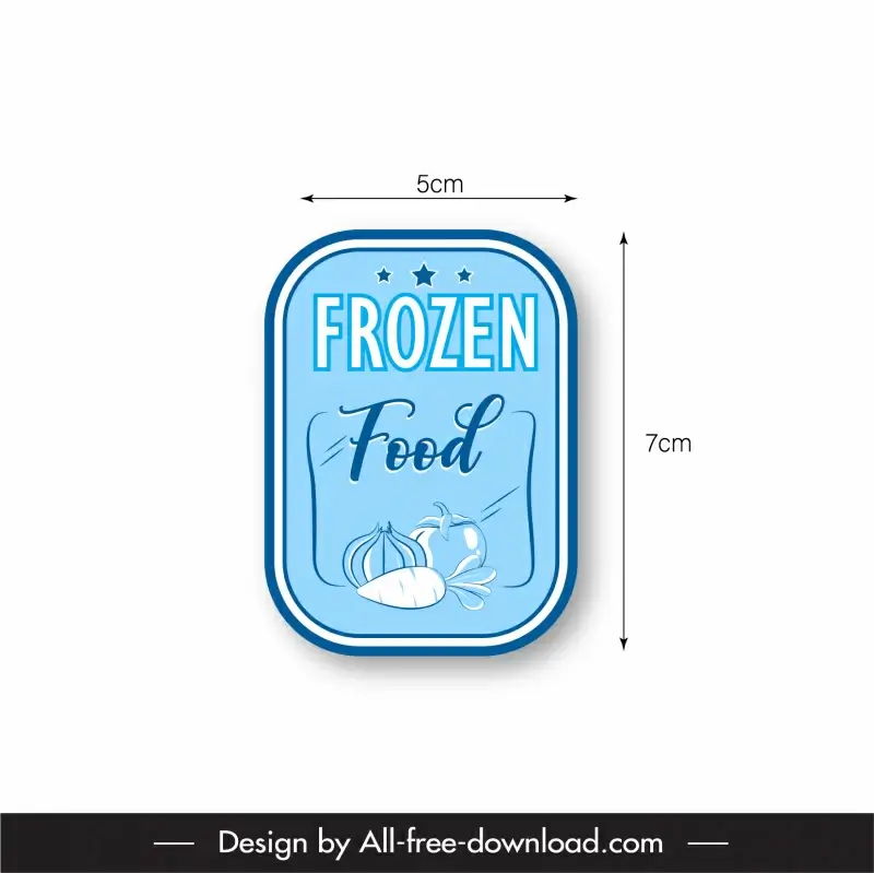 sticker frozen food template classical handdrawn food sketch