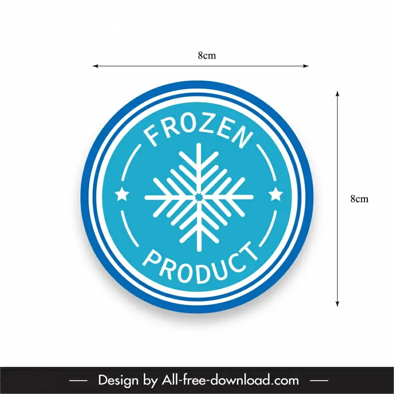 sticker frozen food template elegant flat symmetrical circle design