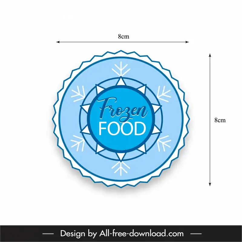 sticker frozen food template flat symmetric circle sketch
