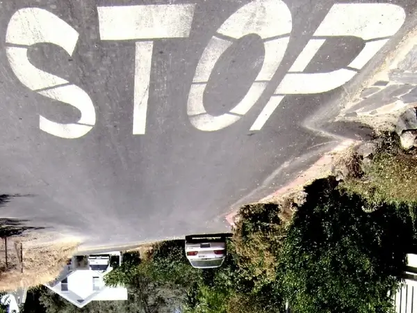 stop sign inverted