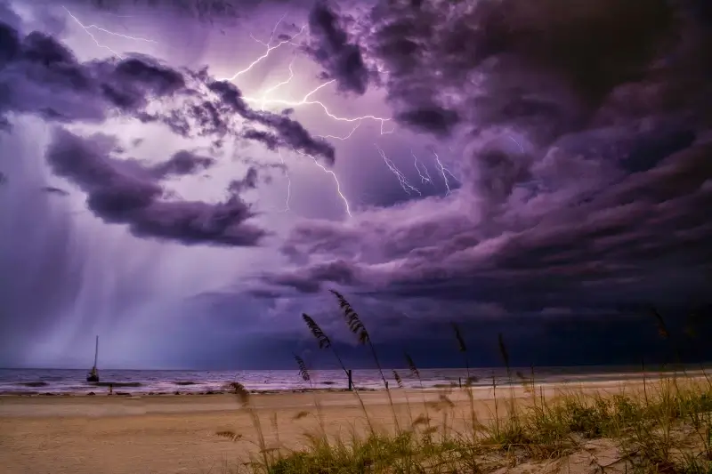 stormy scene picture dark lightning thunderbolt cloudy sky
