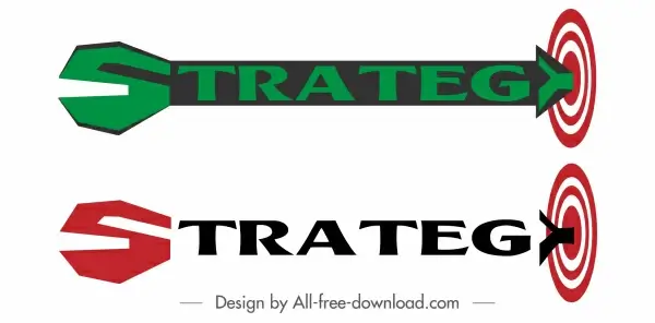 strategy sign templates texts decor arrow target shape