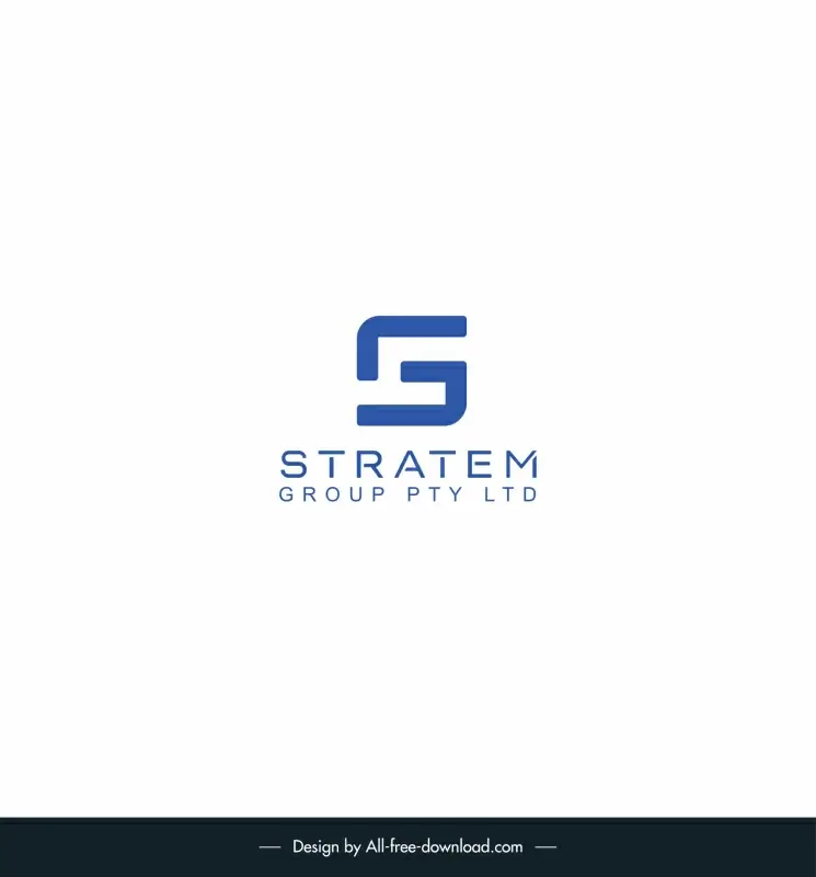 stratem group pty ltd logotype modern symmetric geometric shape sketch