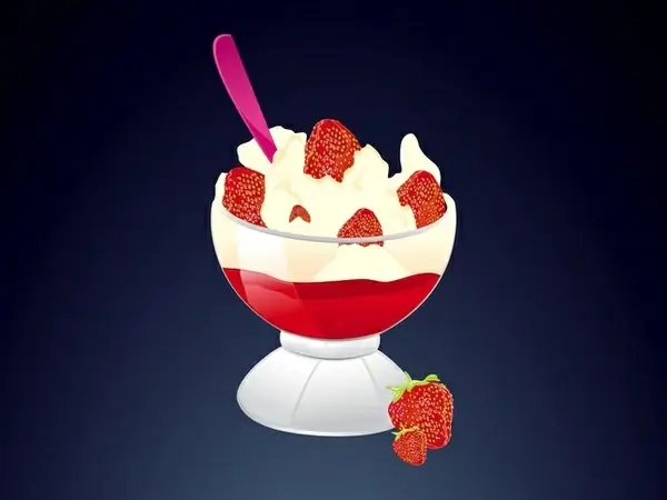 strawberry dessert food vector graphics