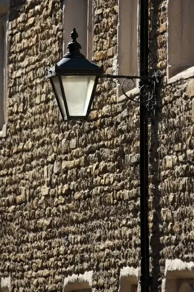 street lamp on wall